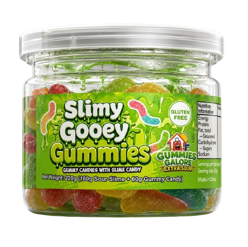 GUMMIES GALORE SLIMY GOOEY GUMMIES 220G SOUR STRAWBERRY