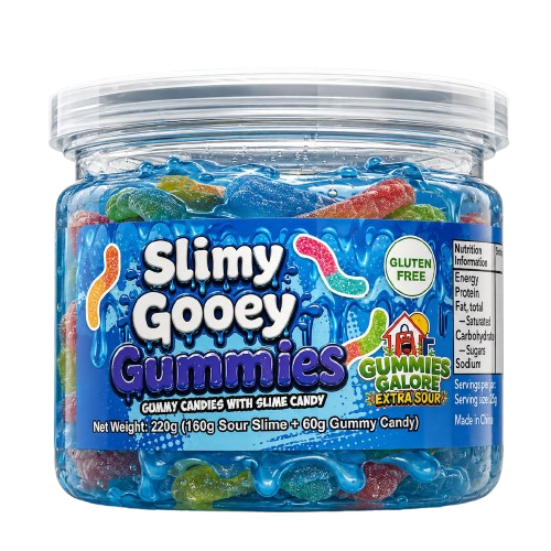 GUMMIES GALORE SLIMY GOOEY GUMMIES 220G SOUR BLUEBERRY