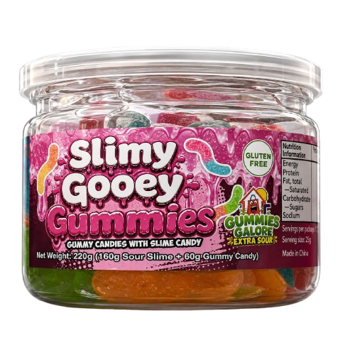 GUMMIES GALORE SLIMY GOOEY GUMMIES 220G SOUR CHERRY