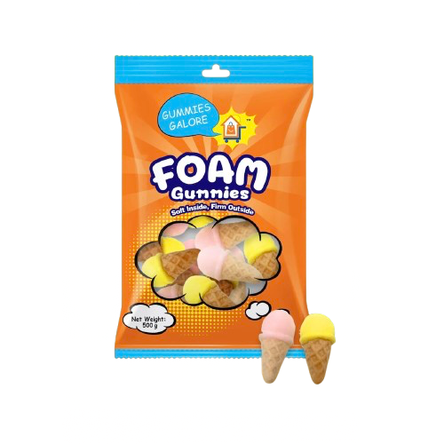 GUMMIES GALORE 2KG FOAM ICE CREAM CONES