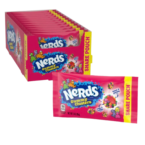 NERDS GUMMY CLUSTER SHAREPOUCG RAINBOW 3OZ/85G