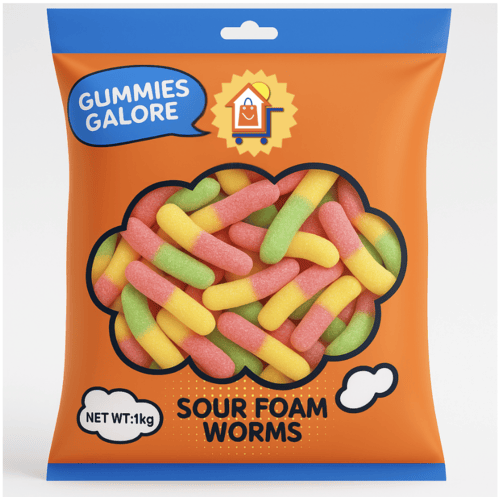 2KG SOUR FOAM WORMS