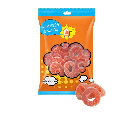 GUMMIES GALORE 2KG SOUR PEACH RINGS