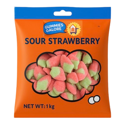 GUMMIES GALORE 2KG SOUR STRAWBERRY