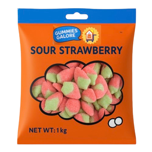 GUMMIES GALORE 2KG SOUR STRAWBERRY